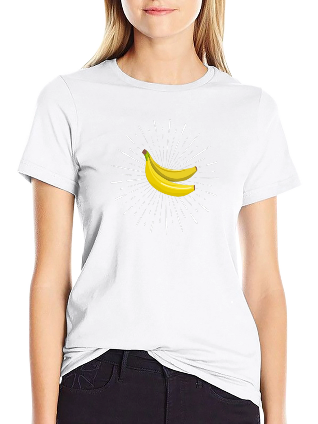 Banana Burst Graphic Tee - Black Cotton Comfort