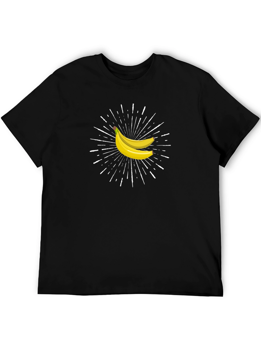 Banana Burst Graphic Tee - Black Cotton Comfort