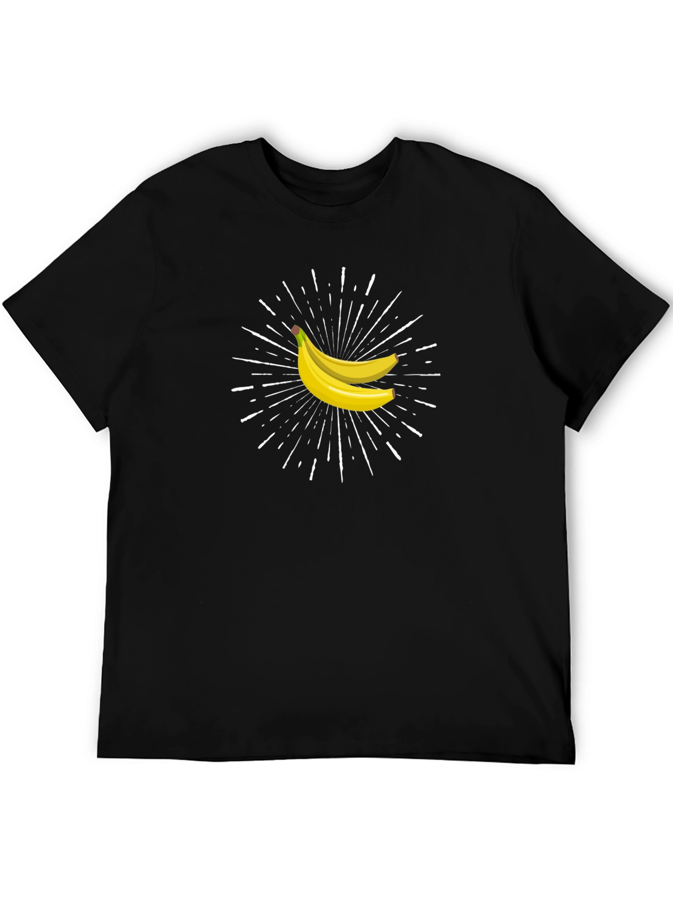 Banana Burst Graphic Tee - Black Cotton Comfort