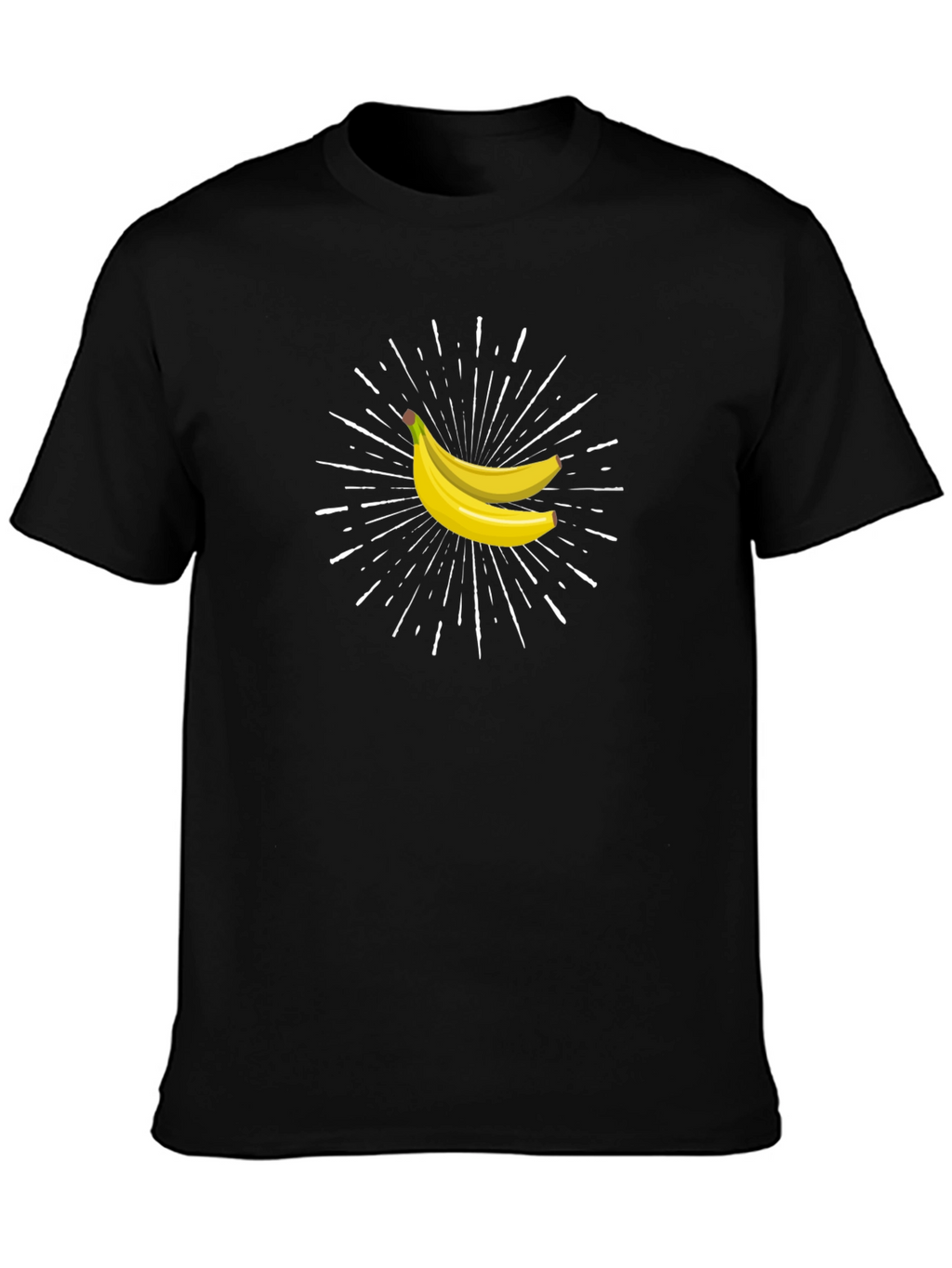 Banana Burst Graphic Tee - Black Cotton Comfort