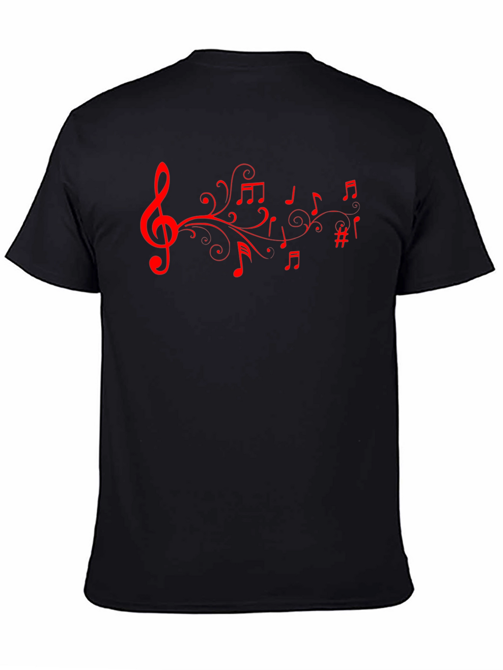 Musical Note T-Shirt - Stylish Black Tee