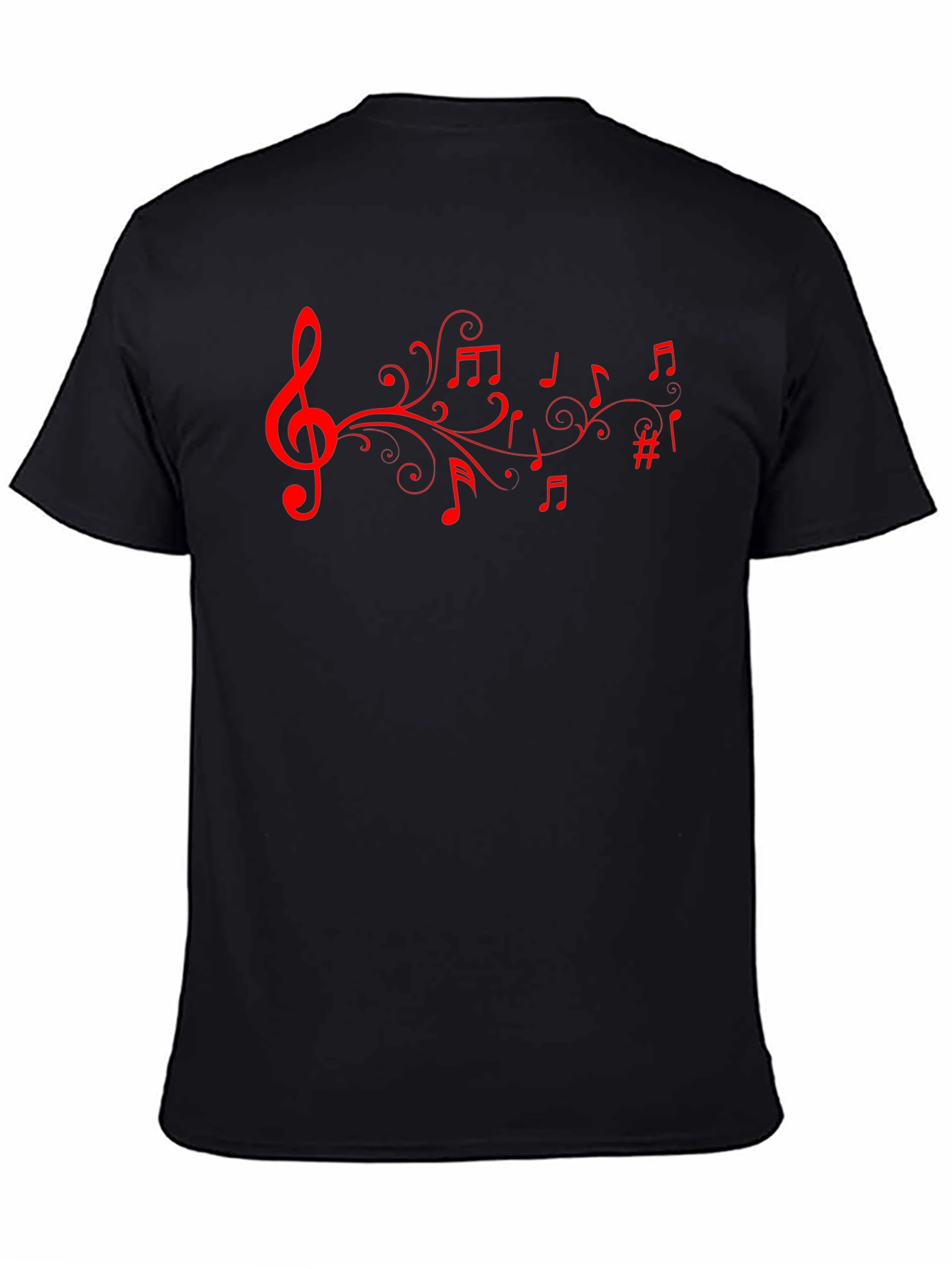 Musical Note T-Shirt - Stylish Black Tee