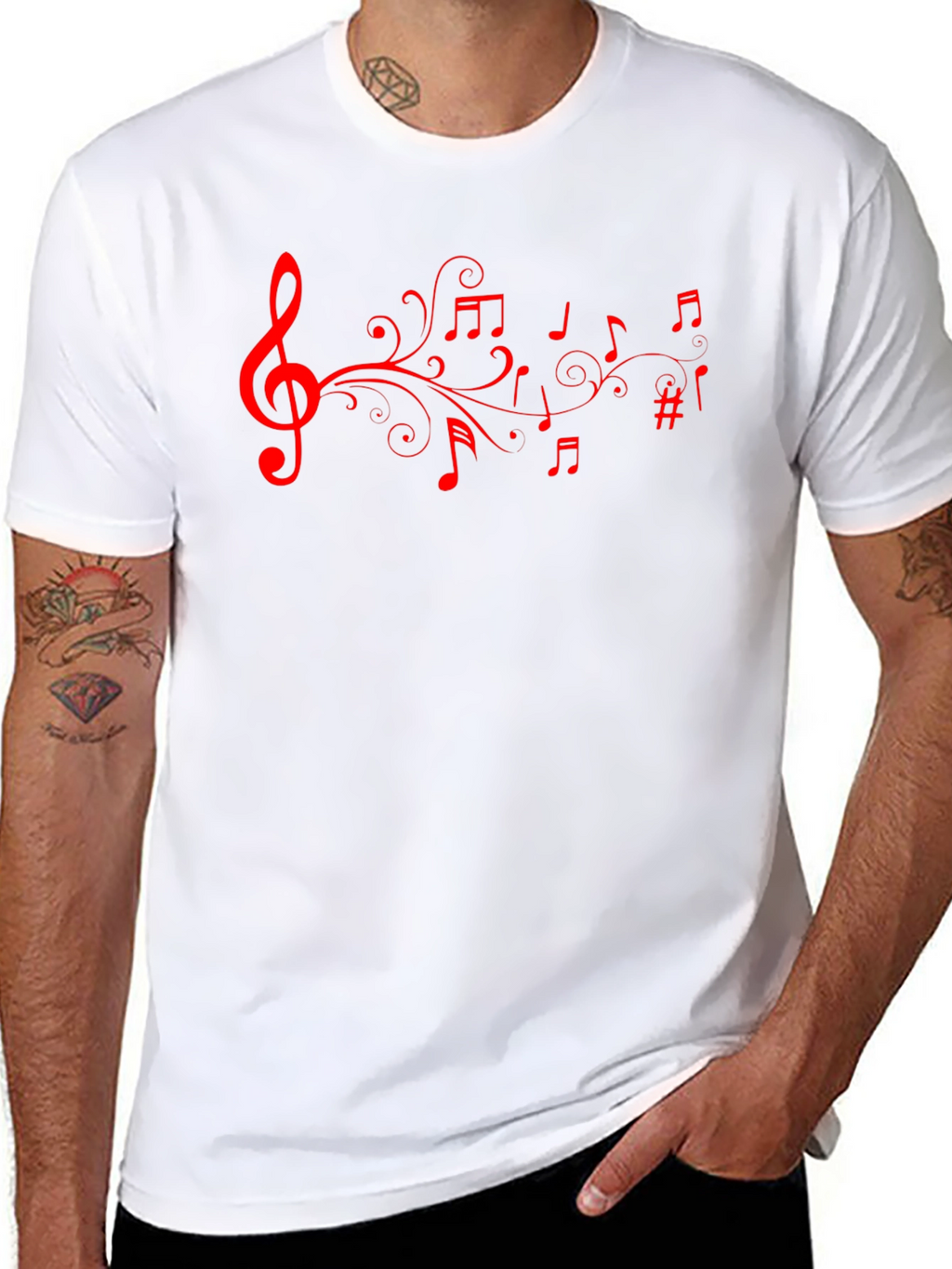 Musical Note T-Shirt - Stylish Black Tee