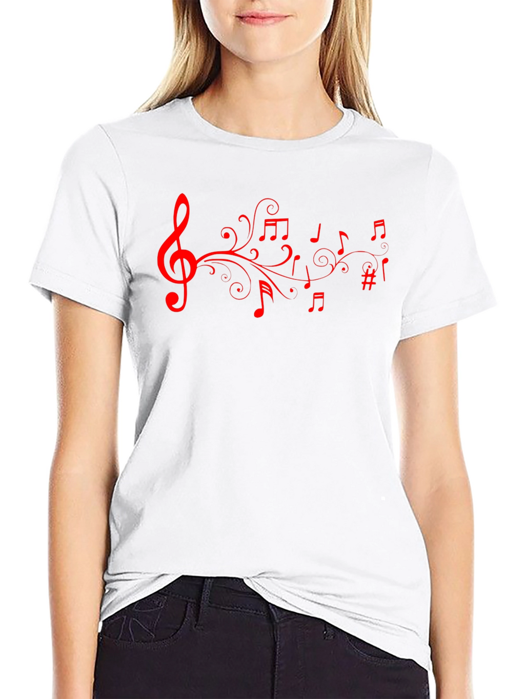 Musical Note T-Shirt - Stylish Black Tee
