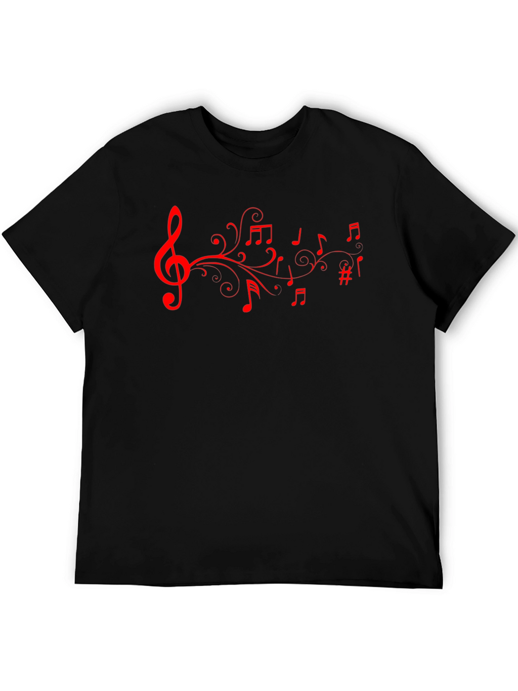 Musical Note T-Shirt - Stylish Black Tee