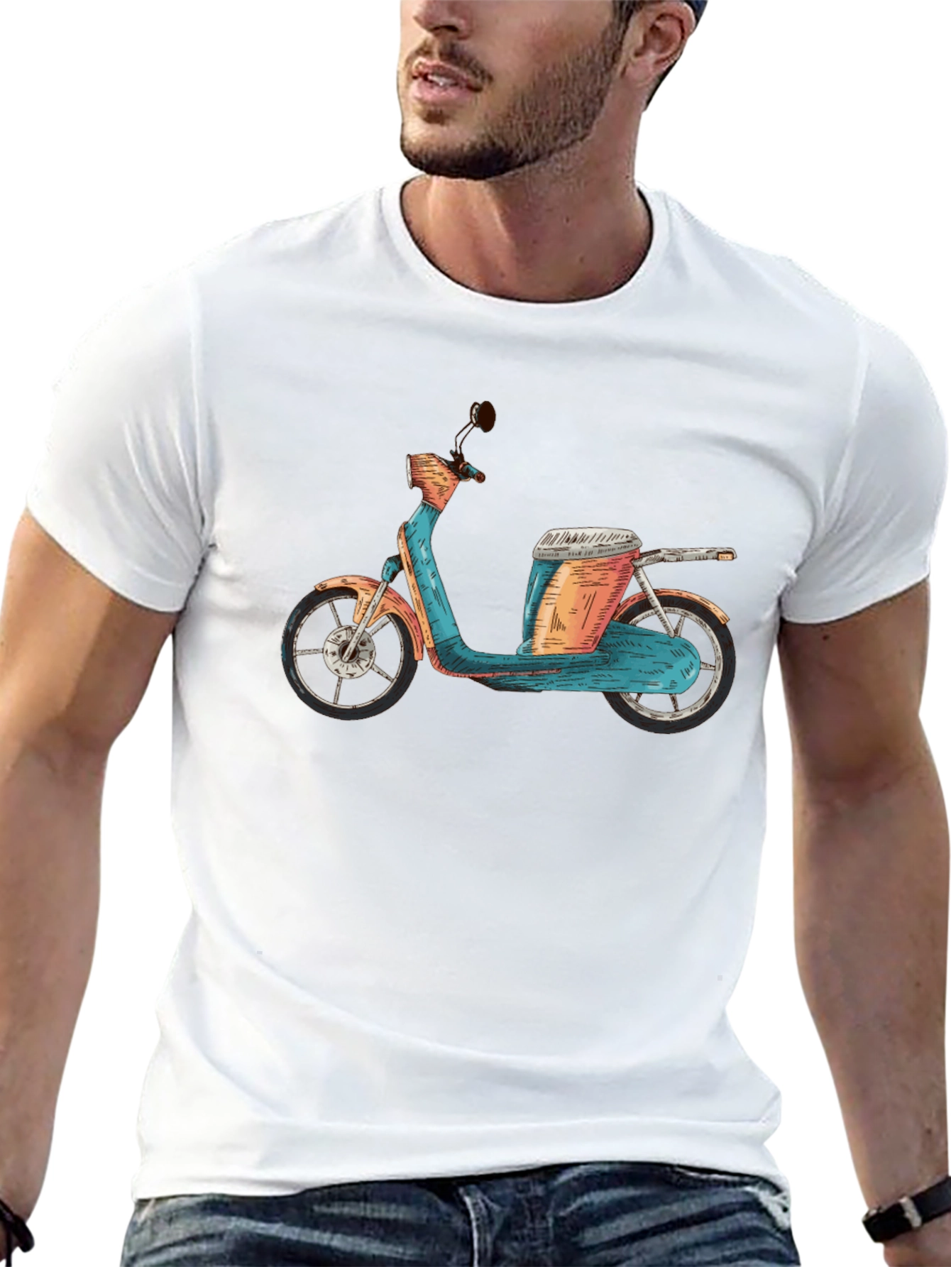 Retro Scooter Graphic Tee - Unique Design