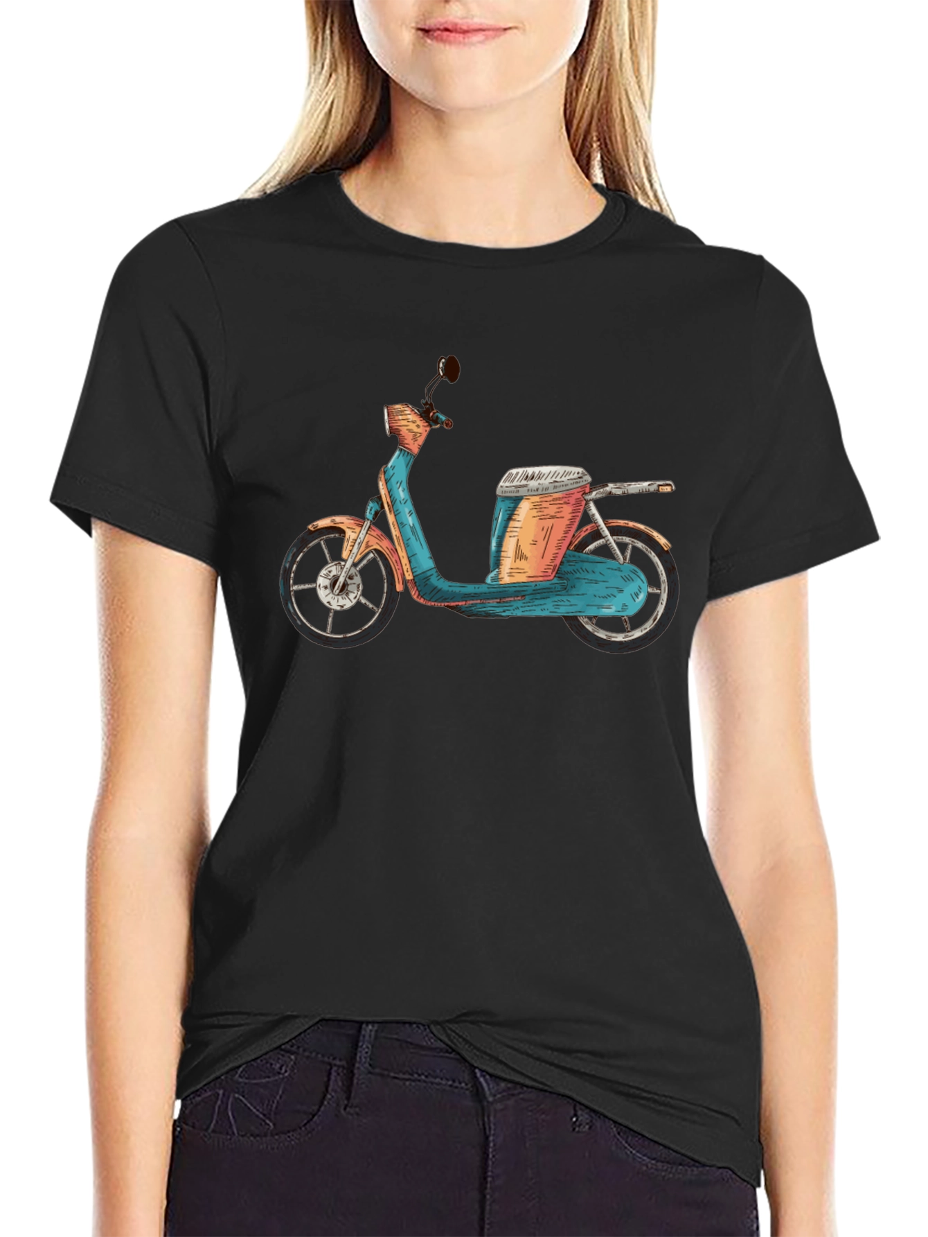 Retro Scooter Graphic Tee - Unique Design