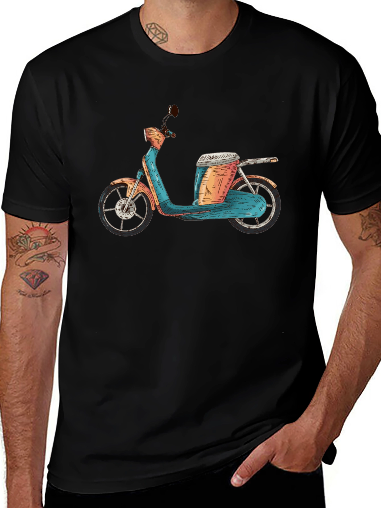 Retro Scooter Graphic Tee - Unique Design