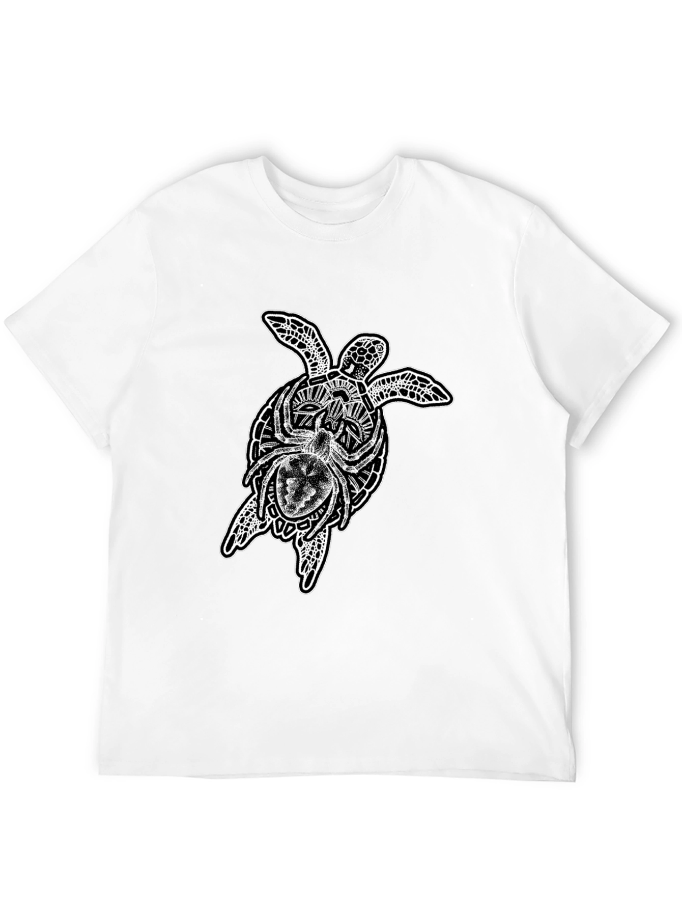 Turtle & Spider Graphic Tee - Mens Black T-Shirt