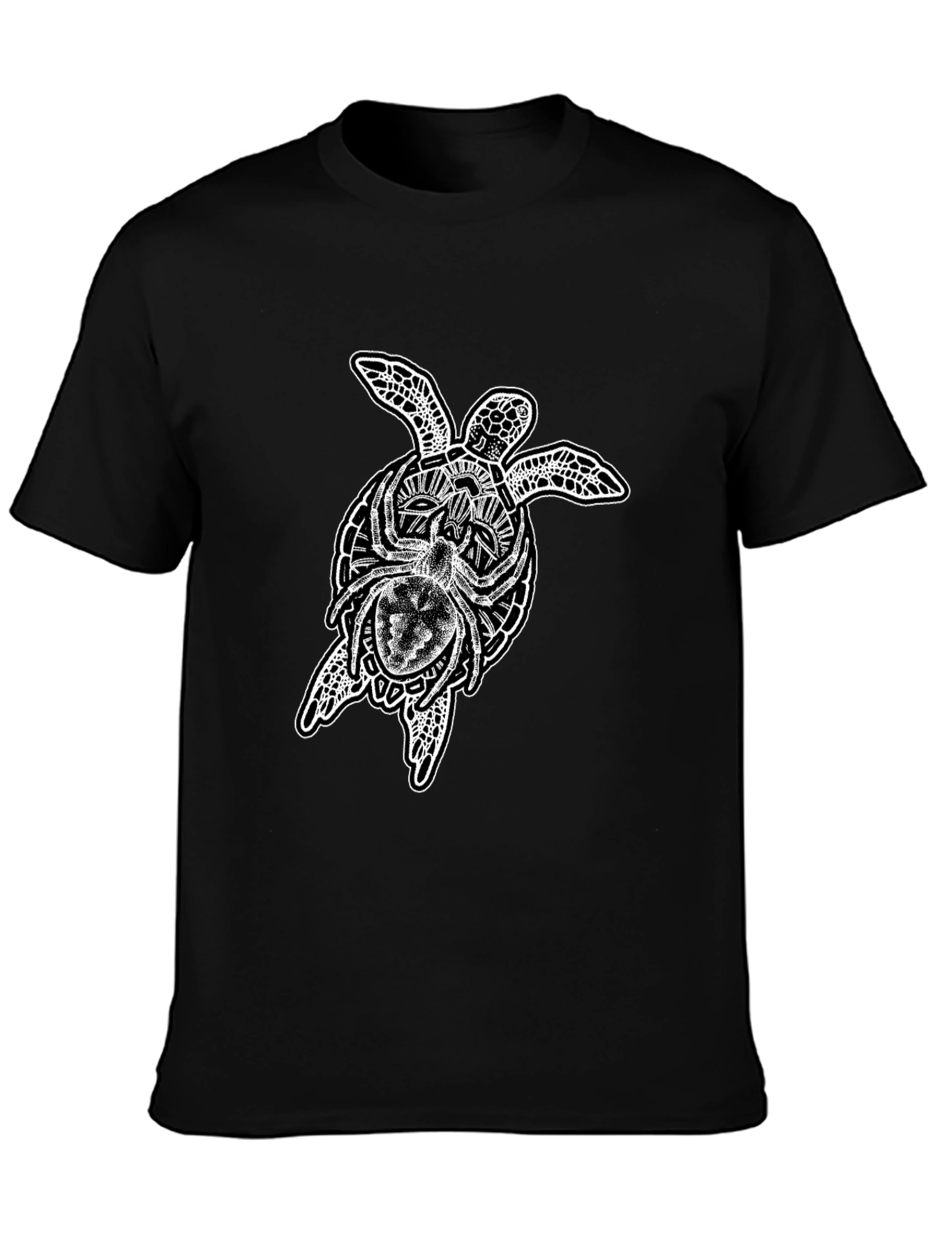 Turtle & Spider Graphic Tee - Mens Black T-Shirt