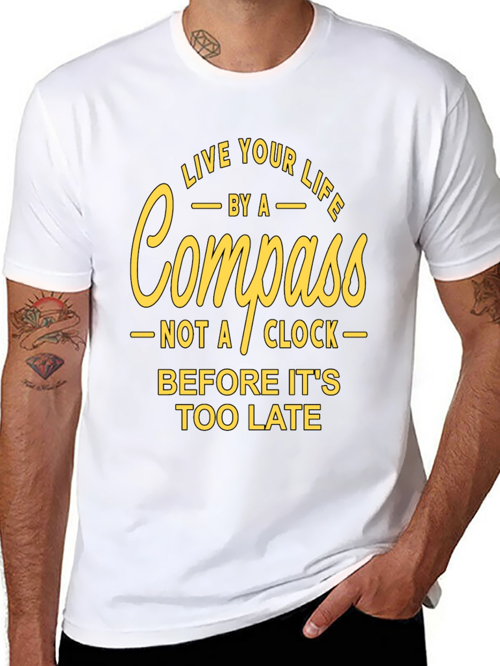 Live Your Life Compass Graphic T-Shirt