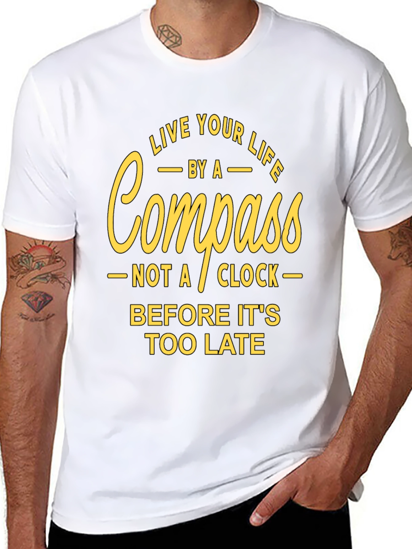 Live Your Life Compass Graphic T-Shirt