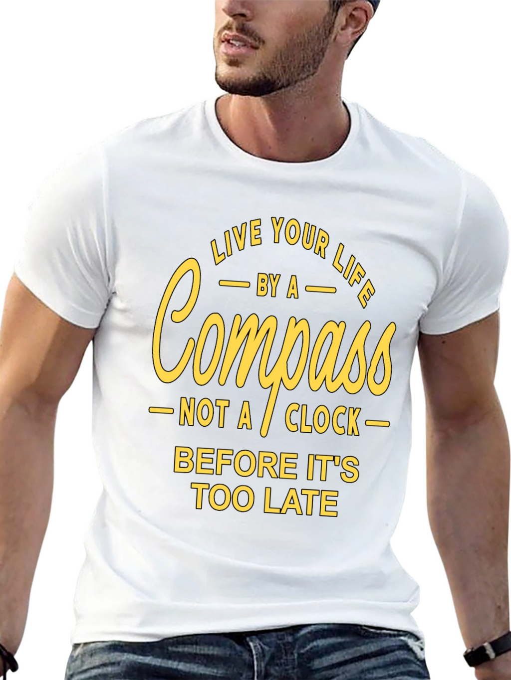 Live Your Life Compass Graphic T-Shirt
