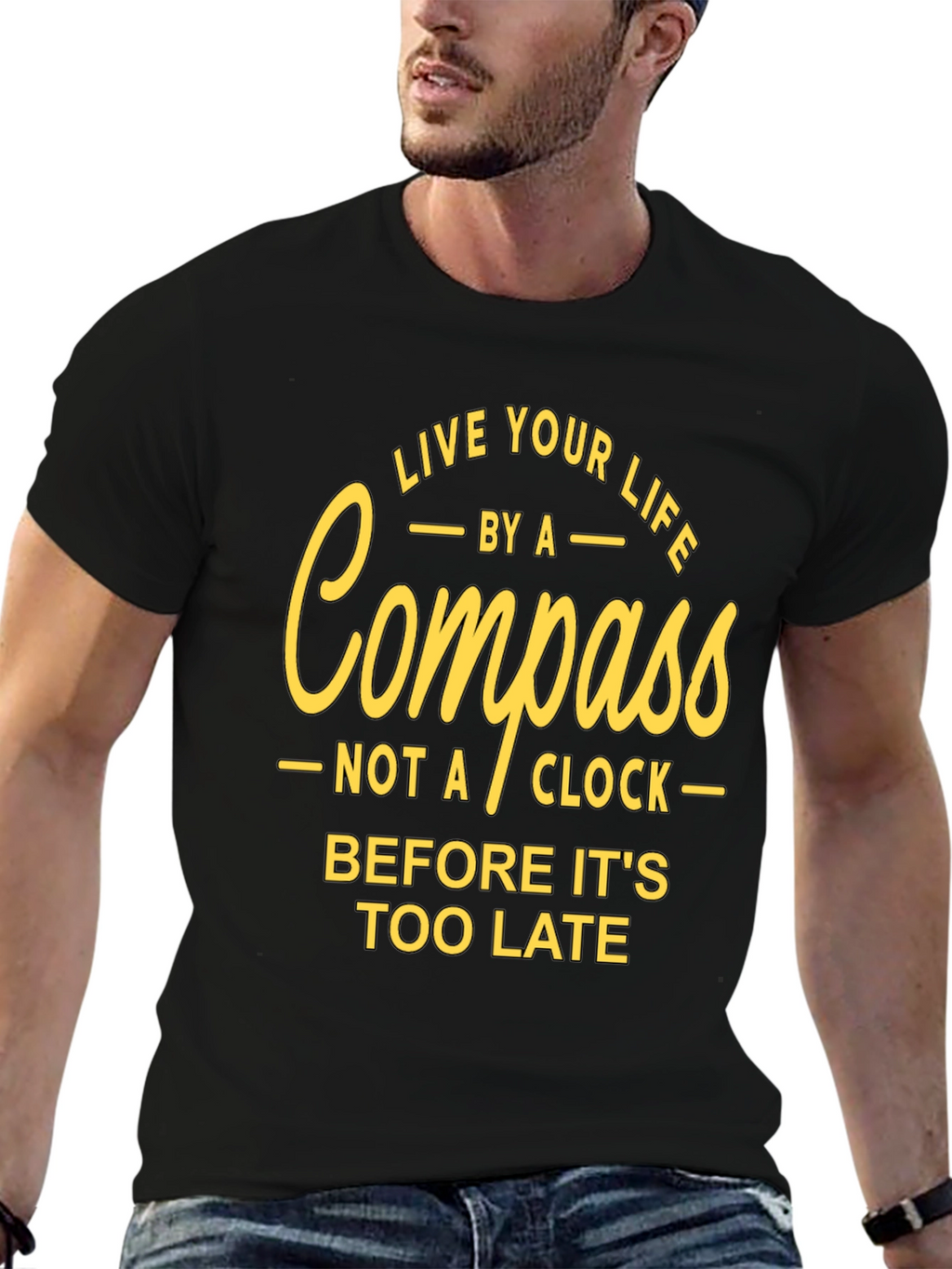 Live Your Life Compass Graphic T-Shirt