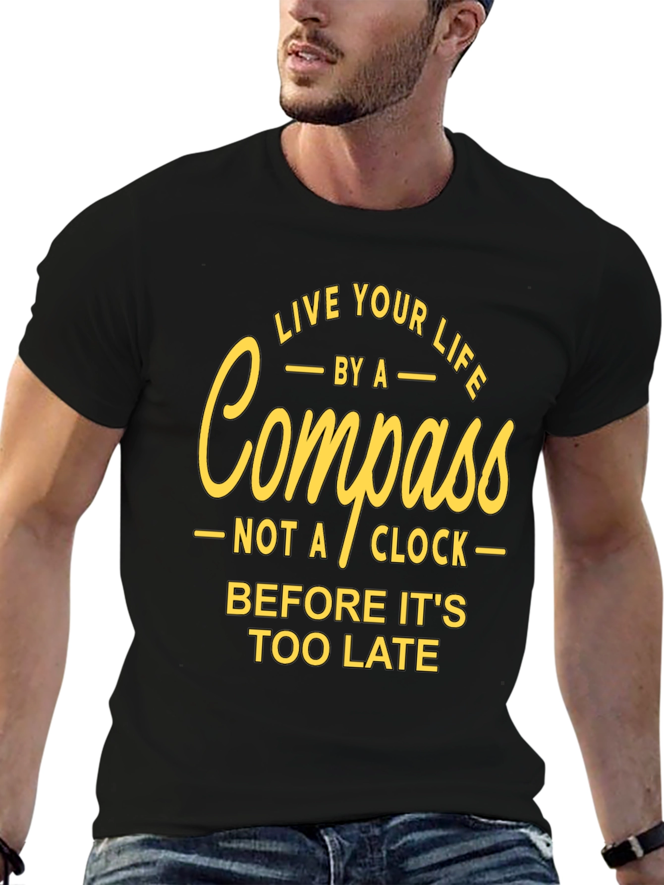 Live Your Life Compass Graphic T-Shirt