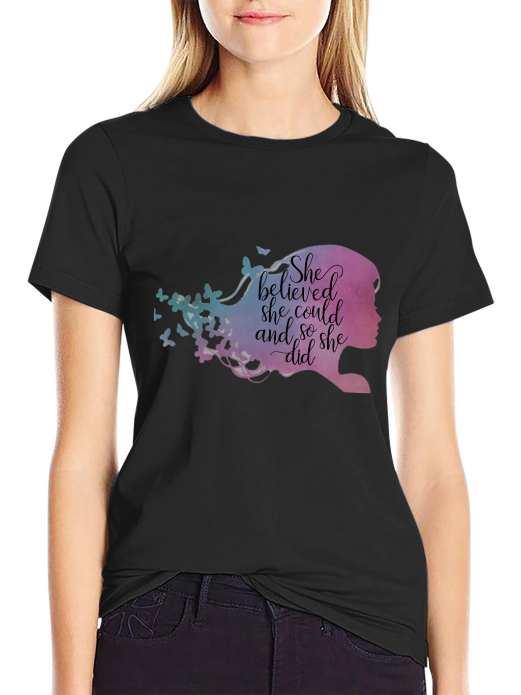 Empowering She Believed Graphic Tee - Black Unisex Fit