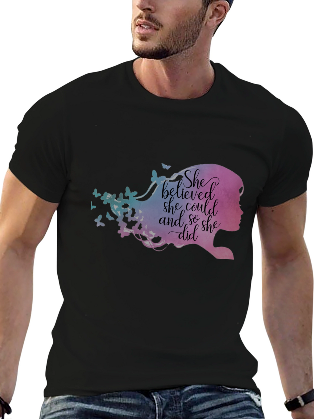 Empowering She Believed Graphic Tee - Black Unisex Fit