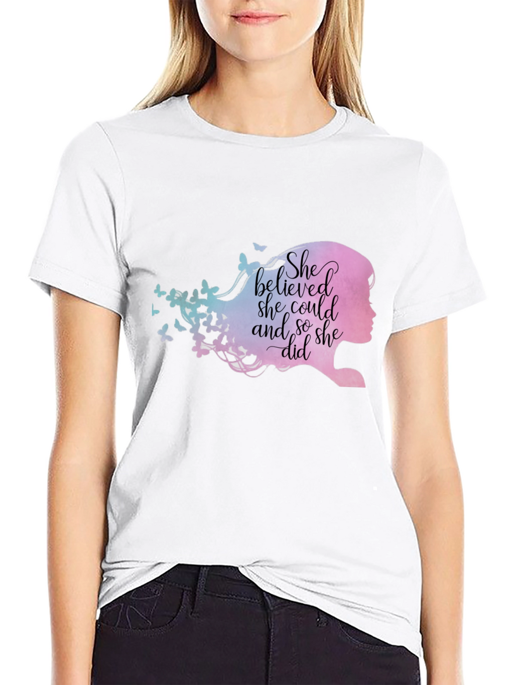 Empowering She Believed Graphic Tee - Black Unisex Fit