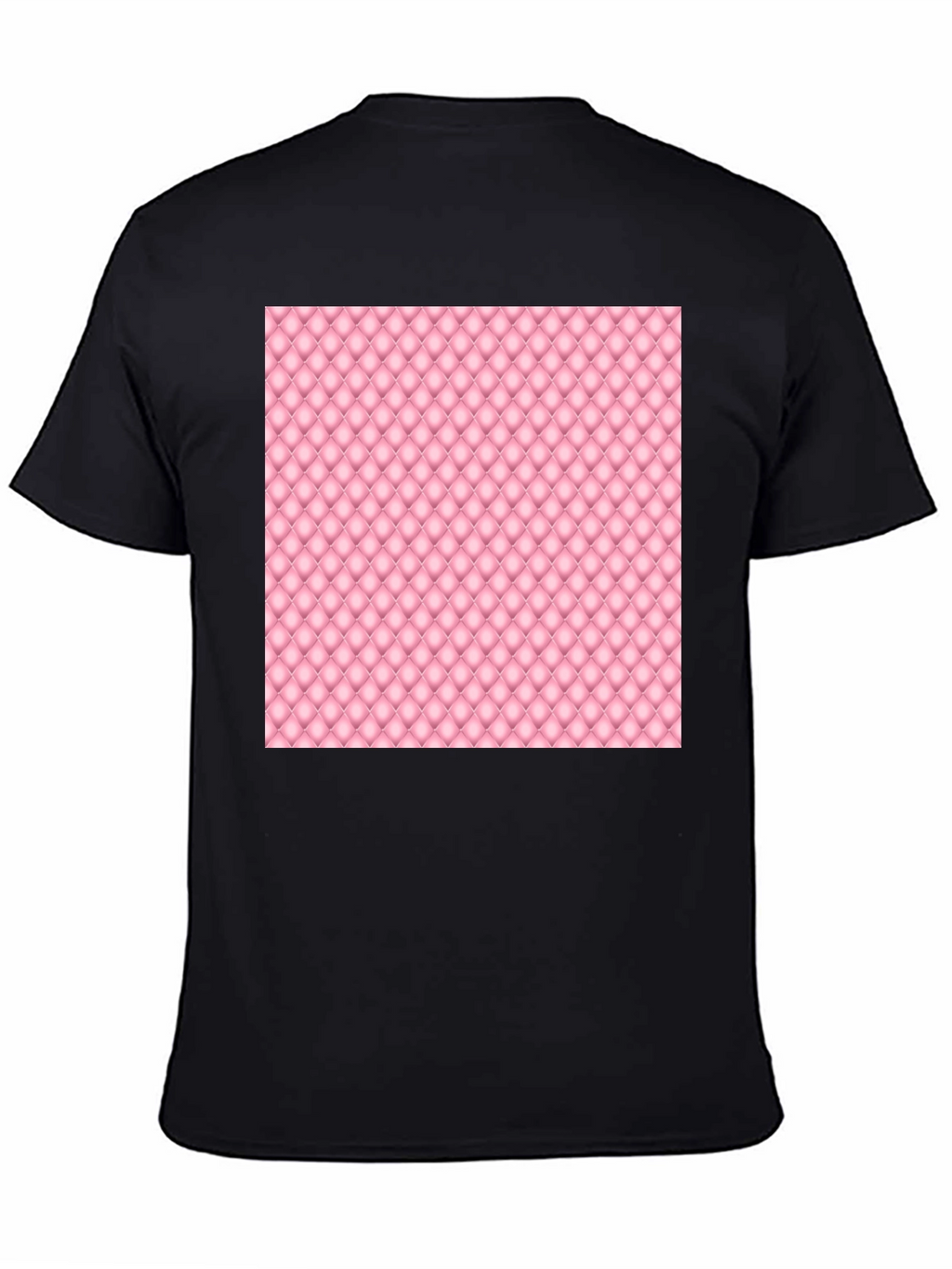 Stylish Black Tee with Pink Quilted Pattern
