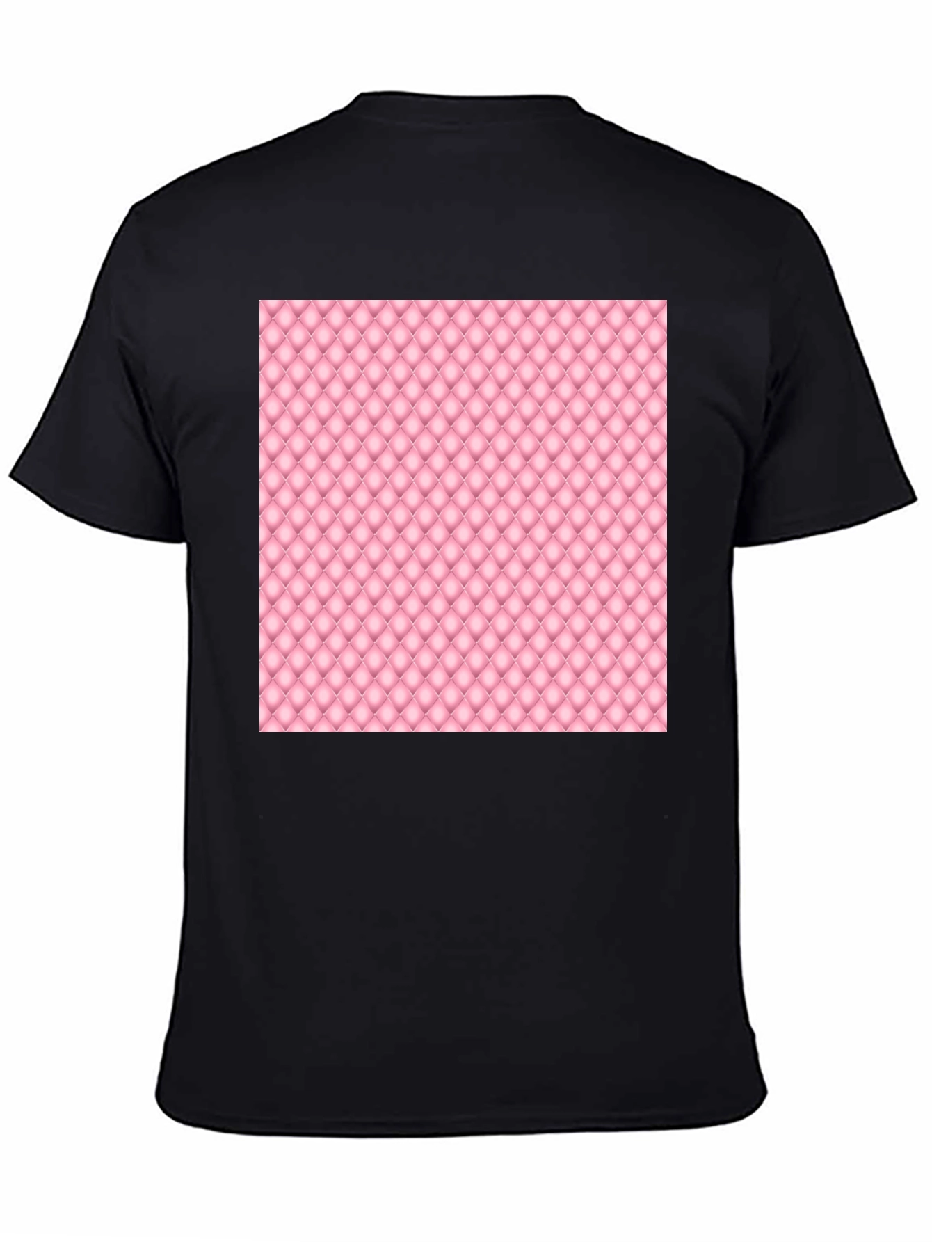 Stylish Black Tee with Pink Quilted Pattern