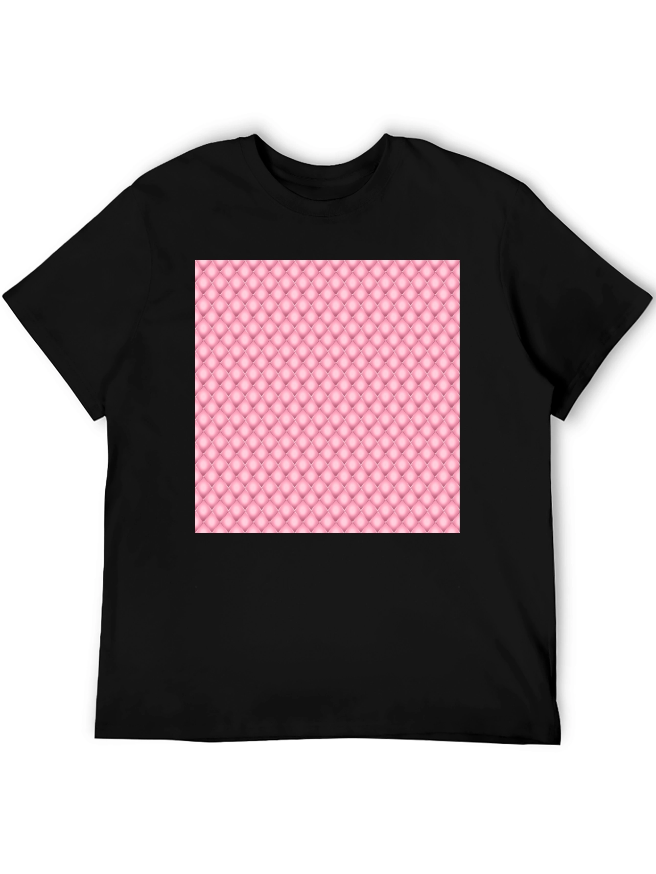 Stylish Black Tee with Pink Quilted Pattern