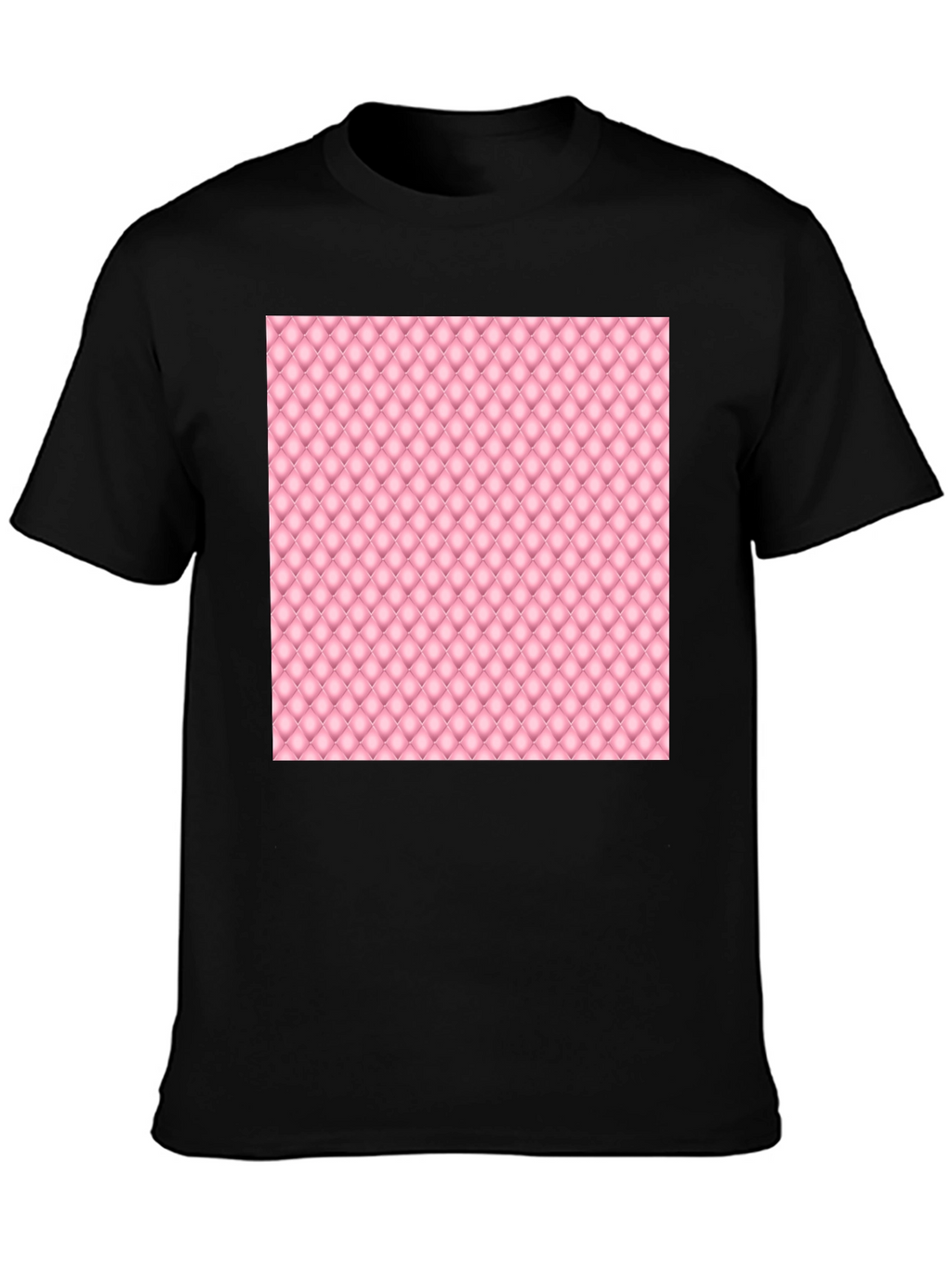 Stylish Black Tee with Pink Quilted Pattern