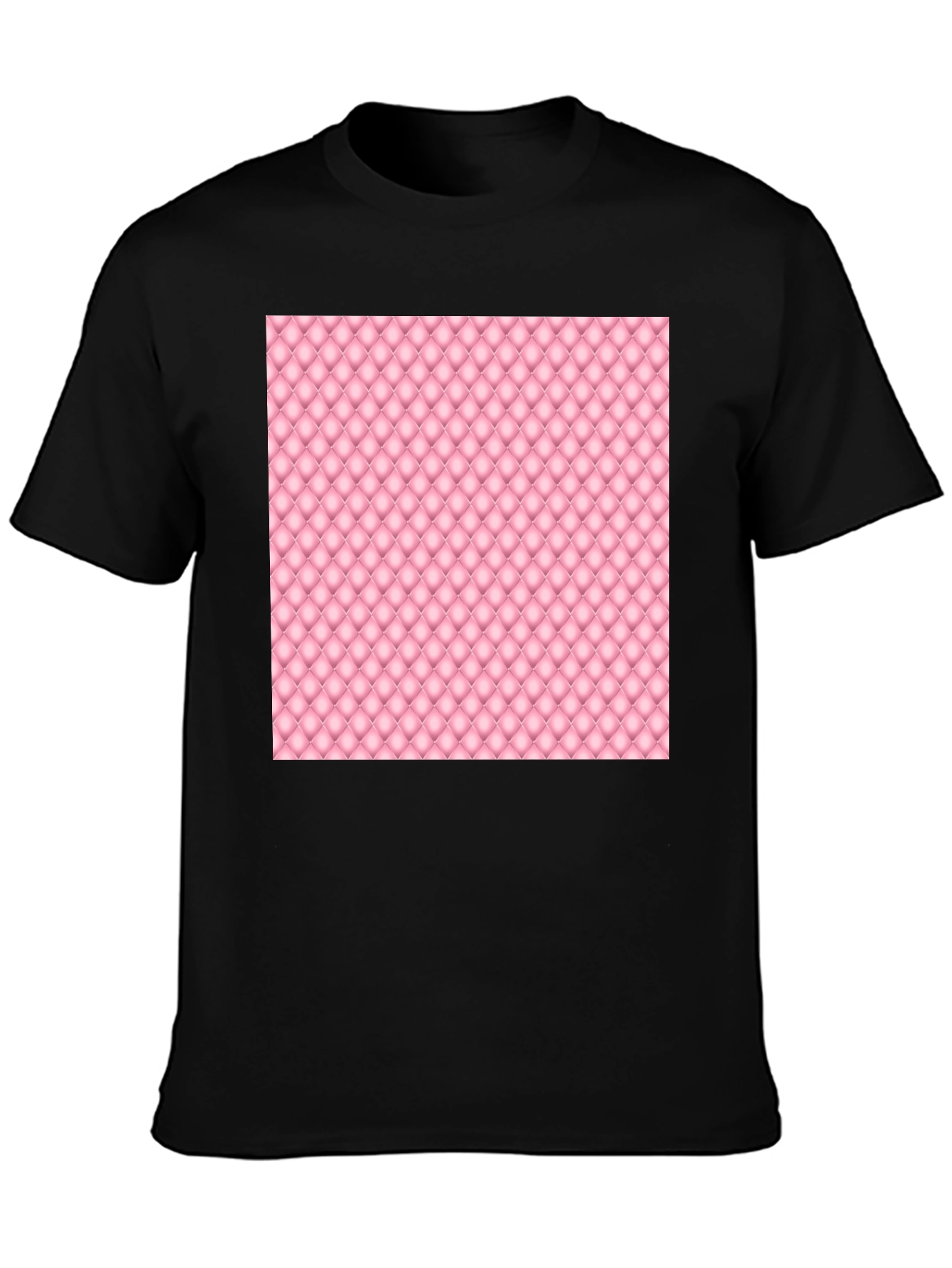 Stylish Black Tee with Pink Quilted Pattern