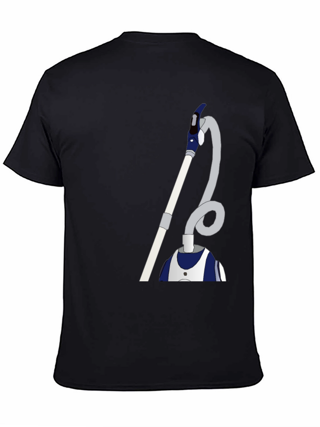 Humorous Vacuum Cleaner Graphic Tee - Black