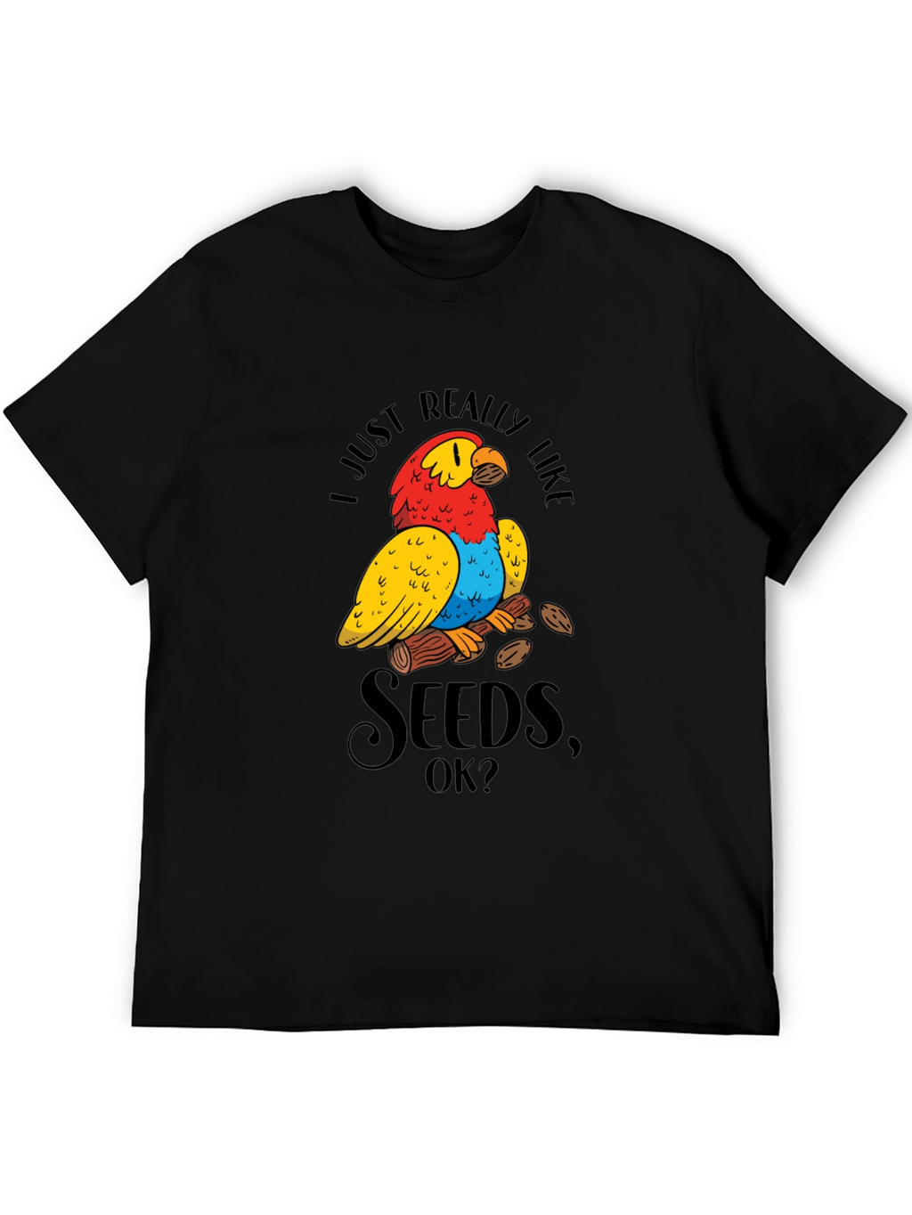 Funny Parrot Seeds Graphic Tee
