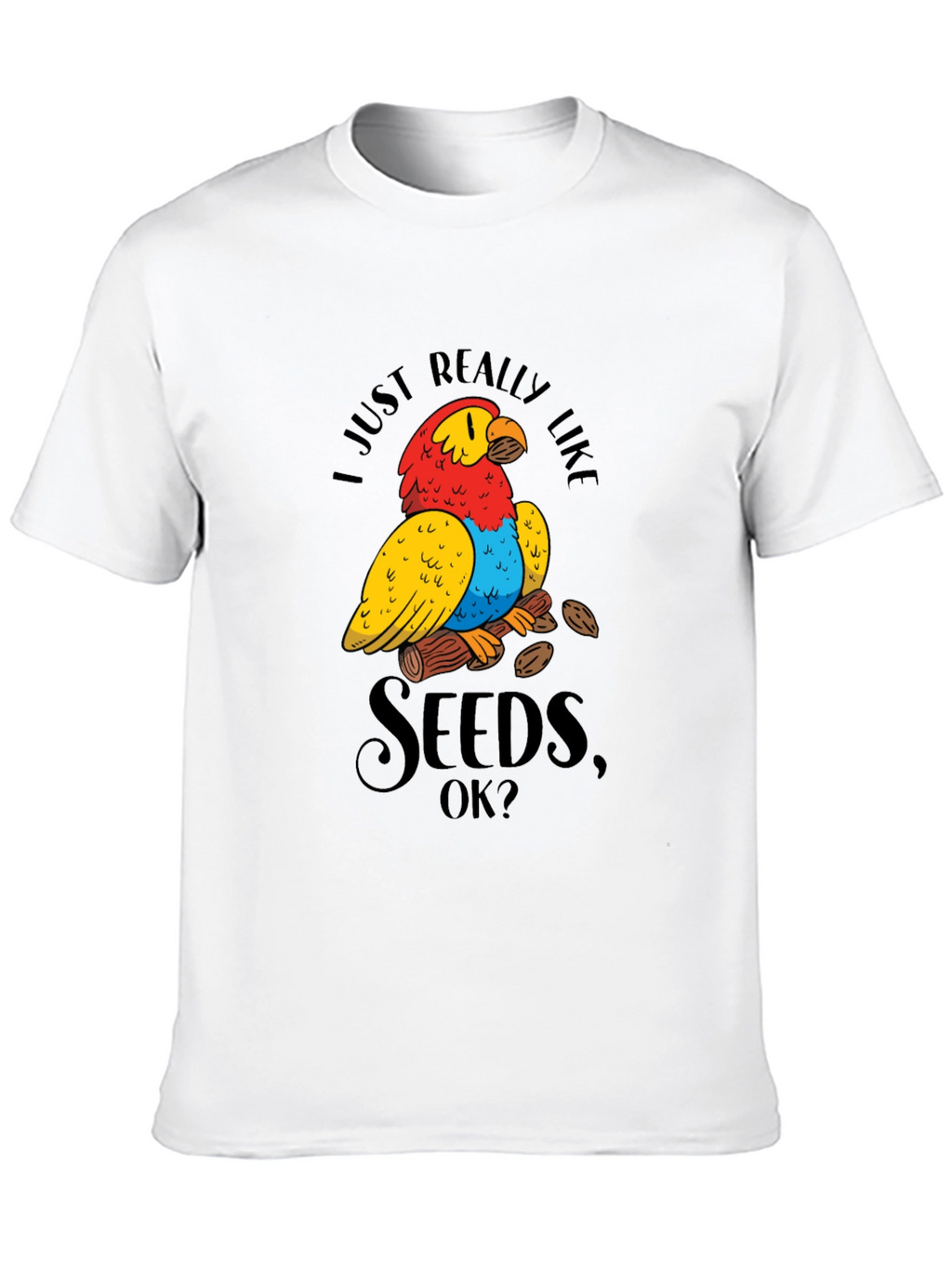 Funny Parrot Seeds Graphic Tee