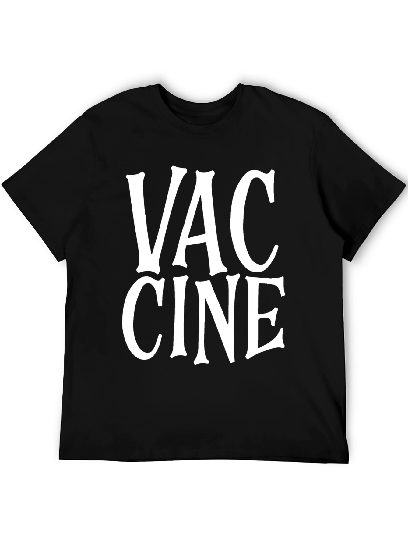 Vaccine Black Graphic Tee Shirt