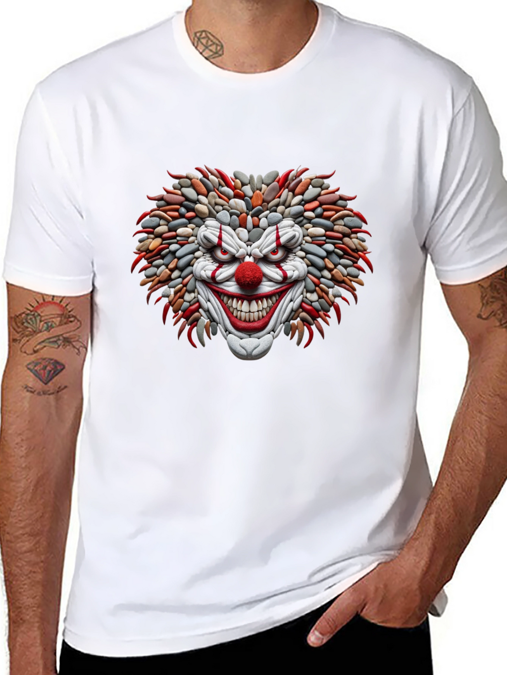 Mens Black Clown Graphic Tee
