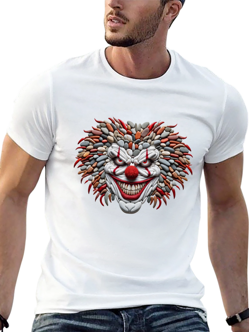 Mens Black Clown Graphic Tee