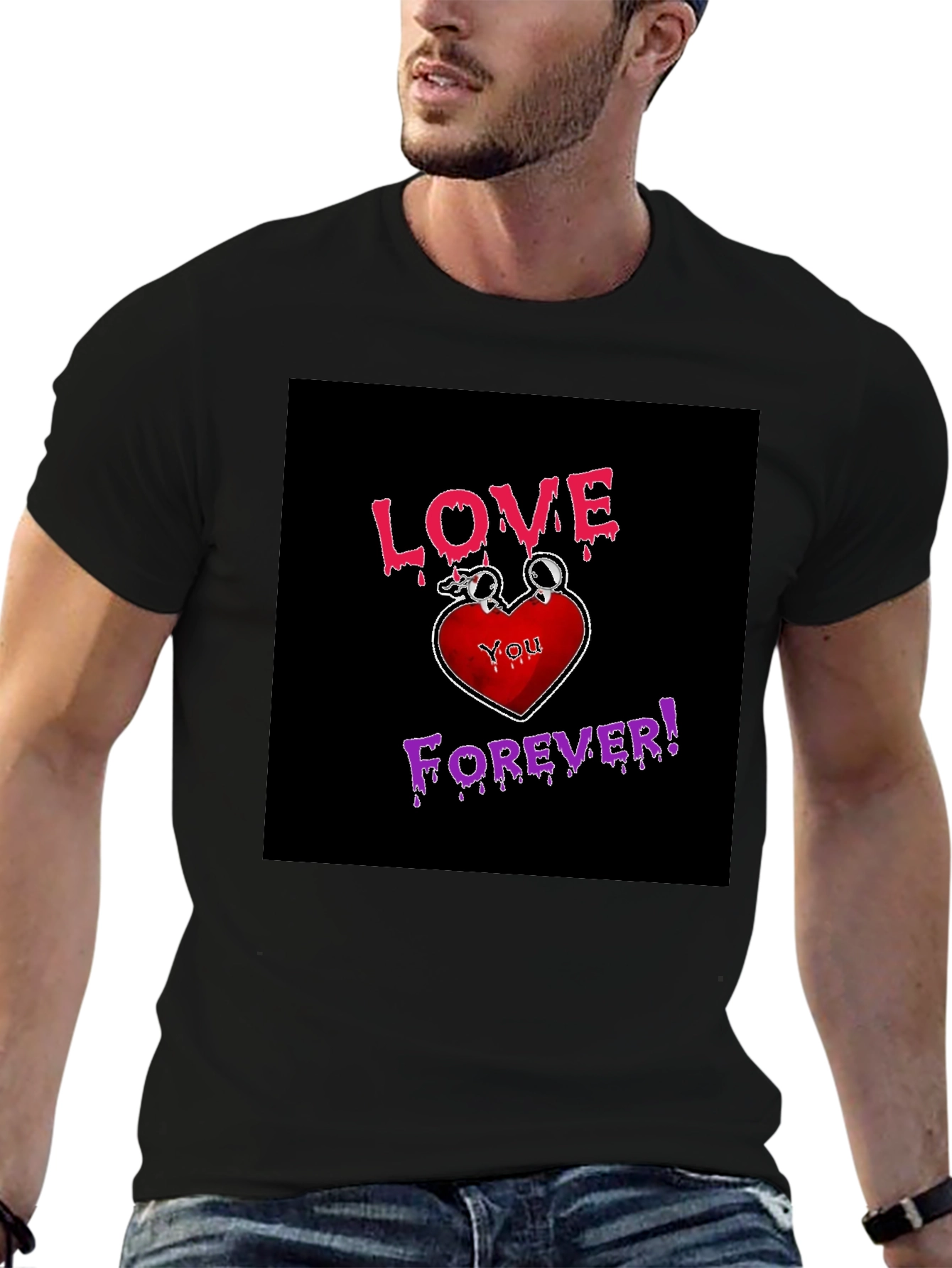 Love You Forever Graphic Tee - Black