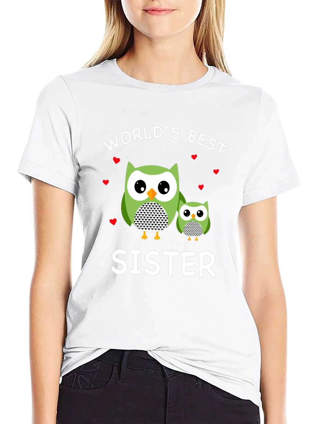 Worlds Best Sister Owl Graphic T-Shirt