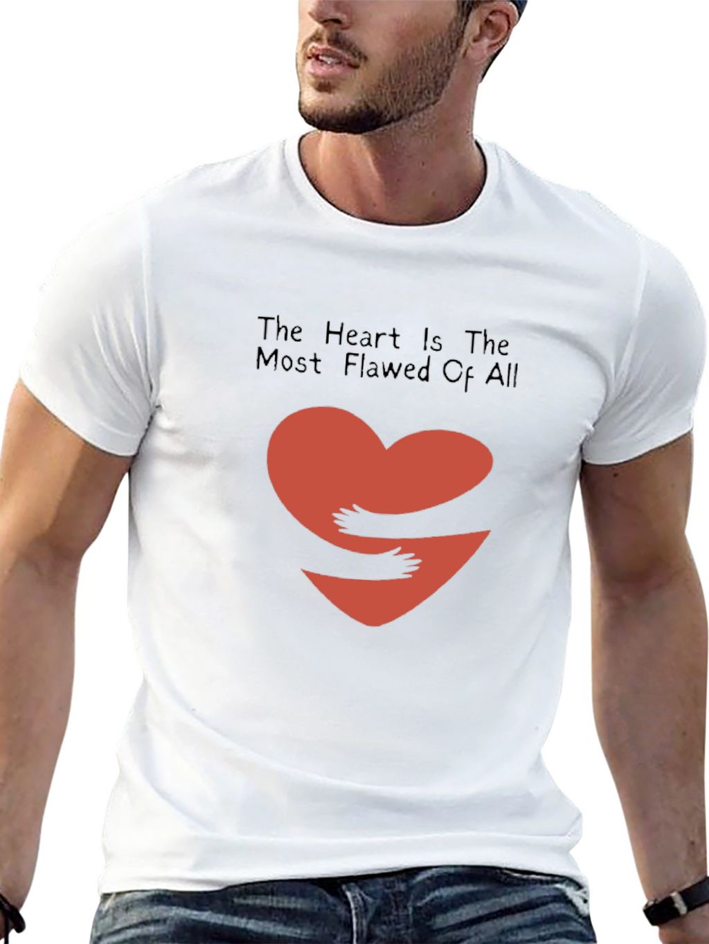 Heart Hug Graphic Tee - Black Casual Shirt
