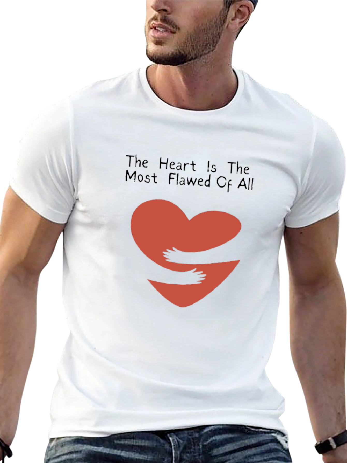 Heart Hug Graphic Tee - Black Casual Shirt
