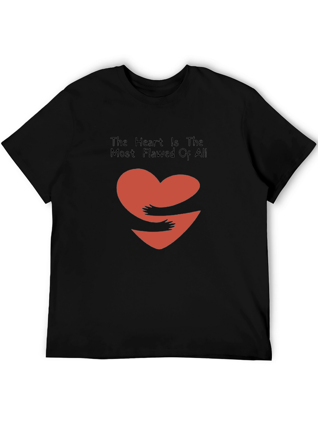 Heart Hug Graphic Tee - Black Casual Shirt