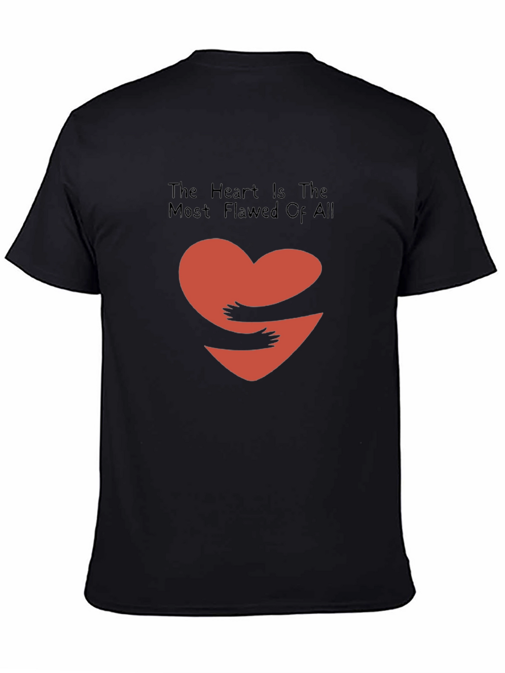 Heart Hug Graphic Tee - Black Casual Shirt