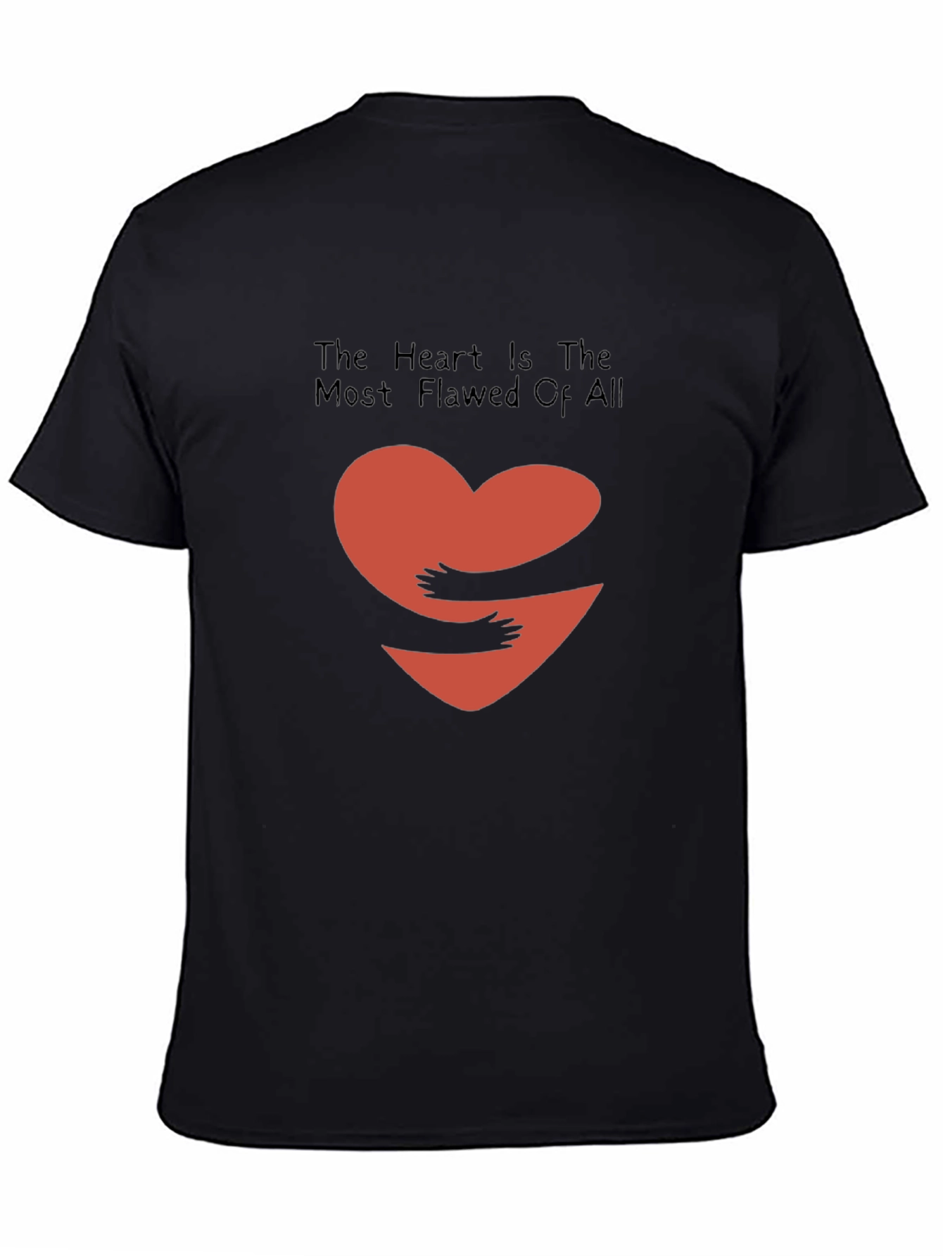 Heart Hug Graphic Tee - Black Casual Shirt