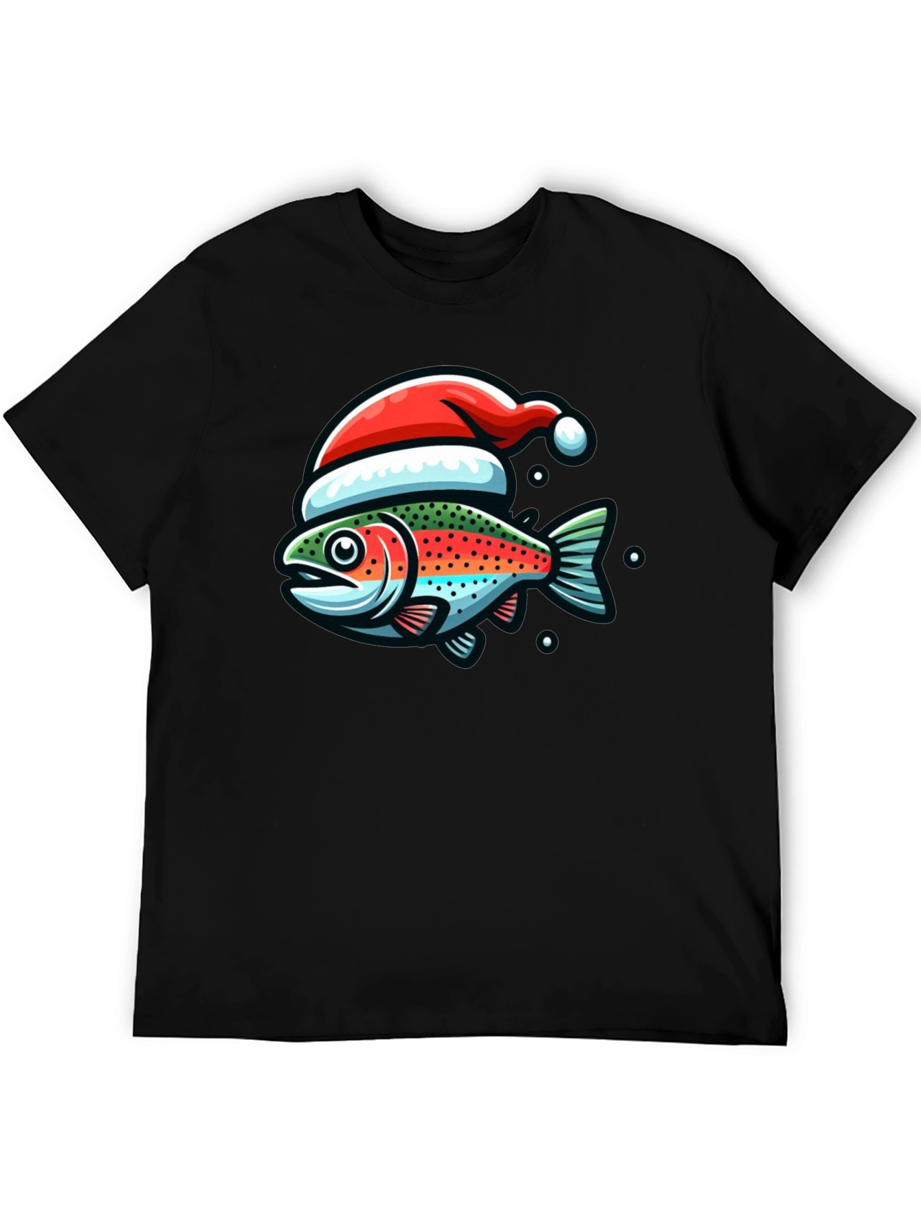 Festive Fishing Tee: Christmas Fish Graphic Shirt