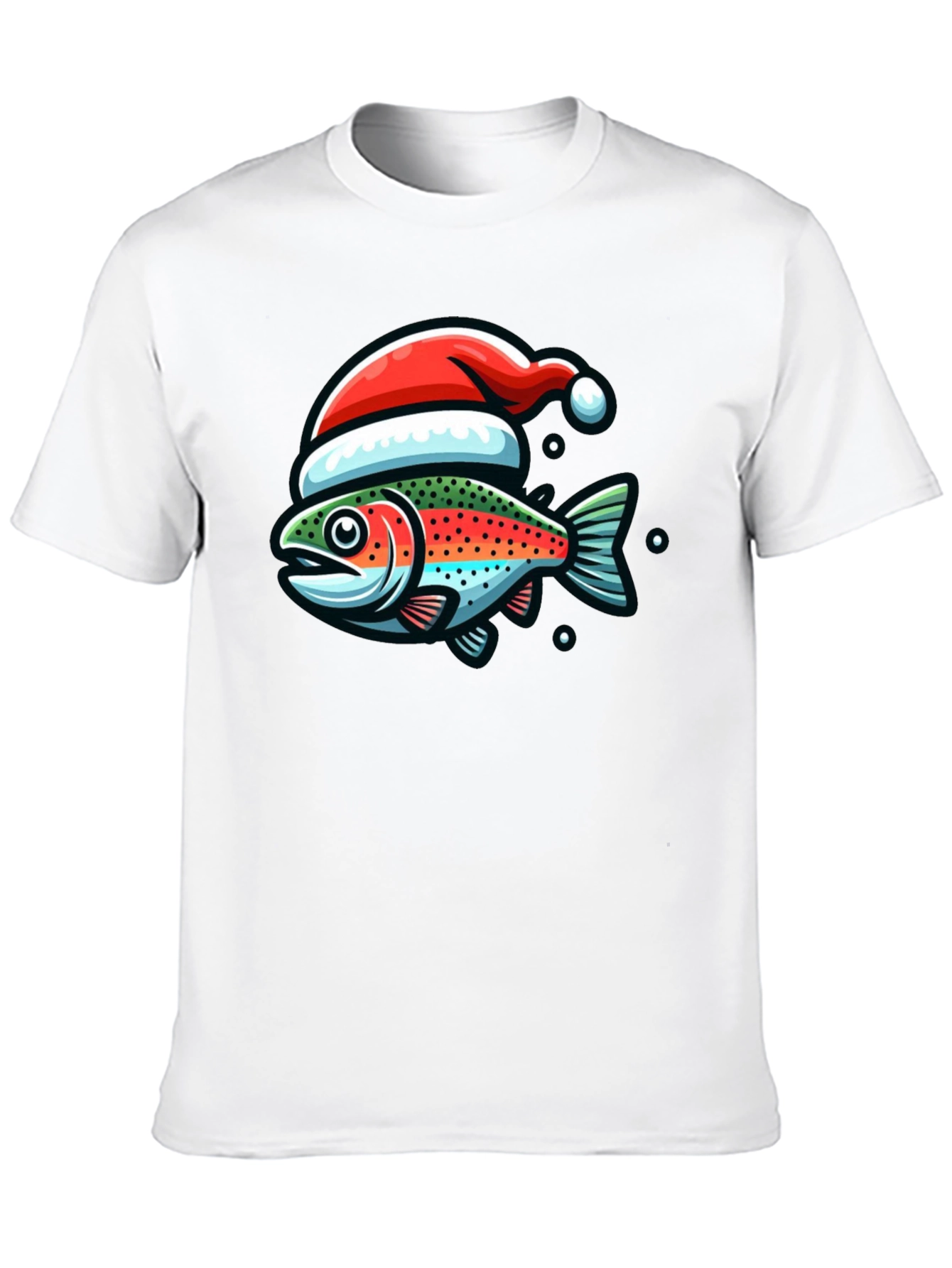Festive Fishing Tee: Christmas Fish Graphic Shirt