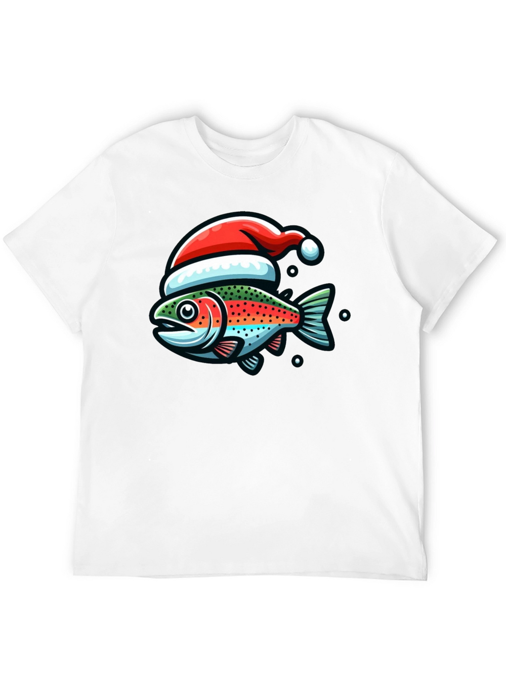 Festive Fishing Tee: Christmas Fish Graphic Shirt