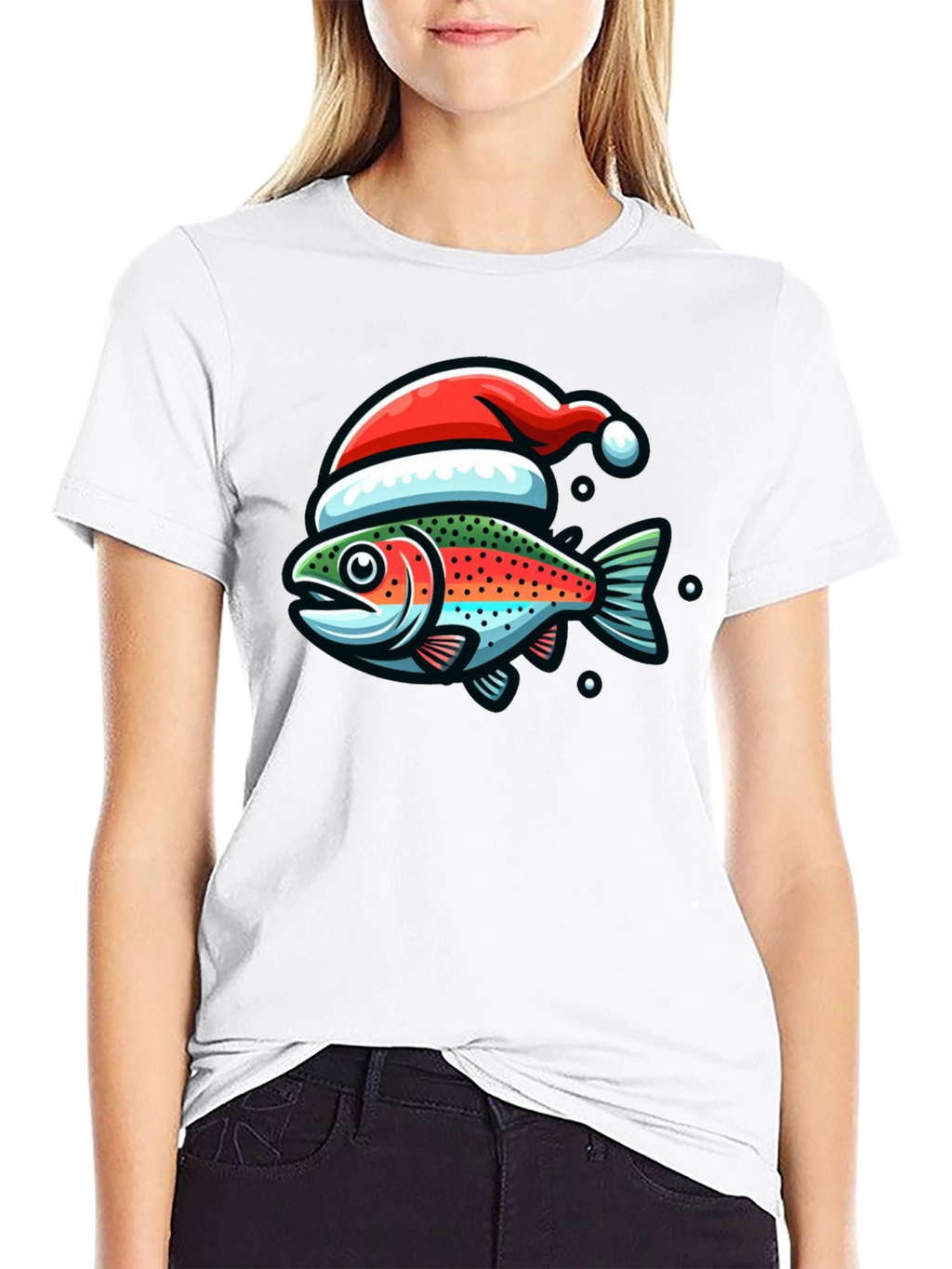 Festive Fishing Tee: Christmas Fish Graphic Shirt