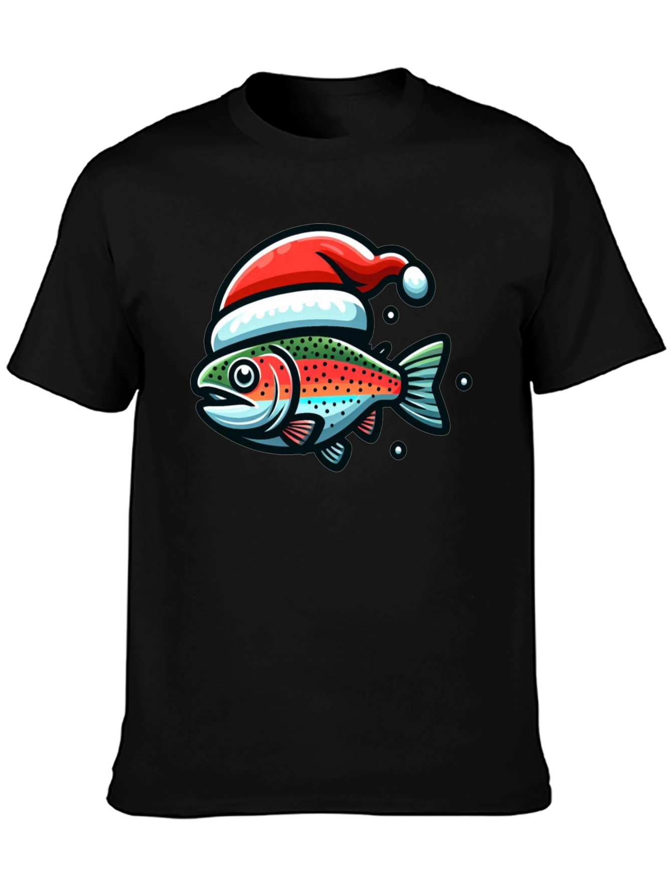 Festive Fishing Tee: Christmas Fish Graphic Shirt