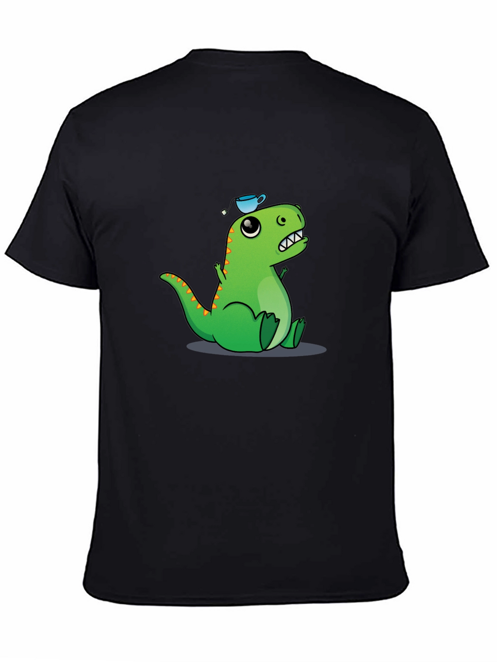 Dino Tea Party T-Shirt - Black Cotton Tee