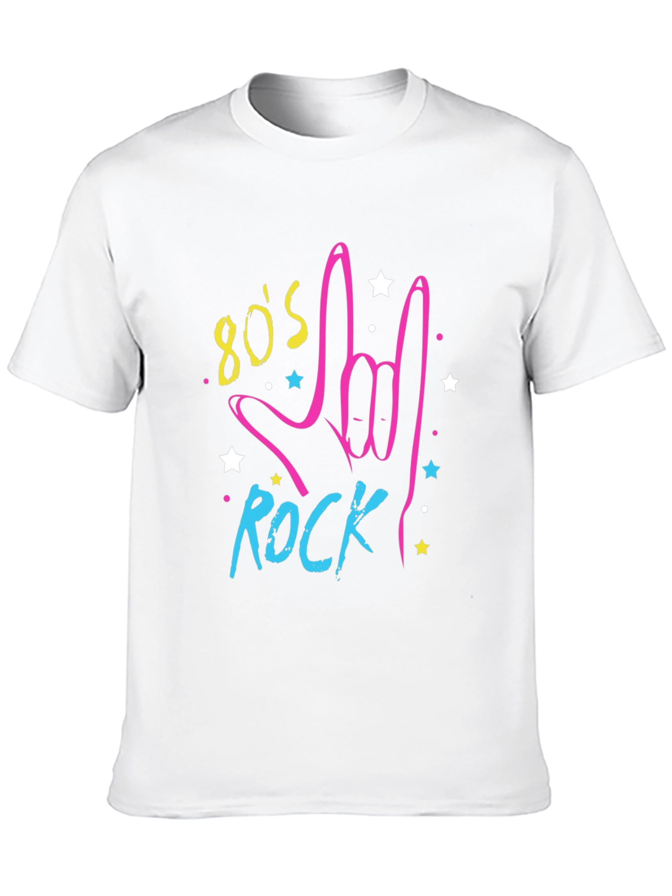 80s Rock Graphic Print Black T-Shirt