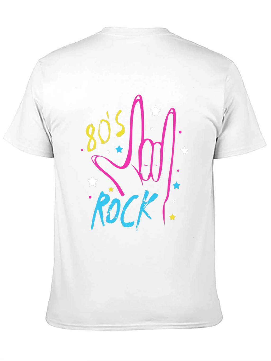 80s Rock Graphic Print Black T-Shirt