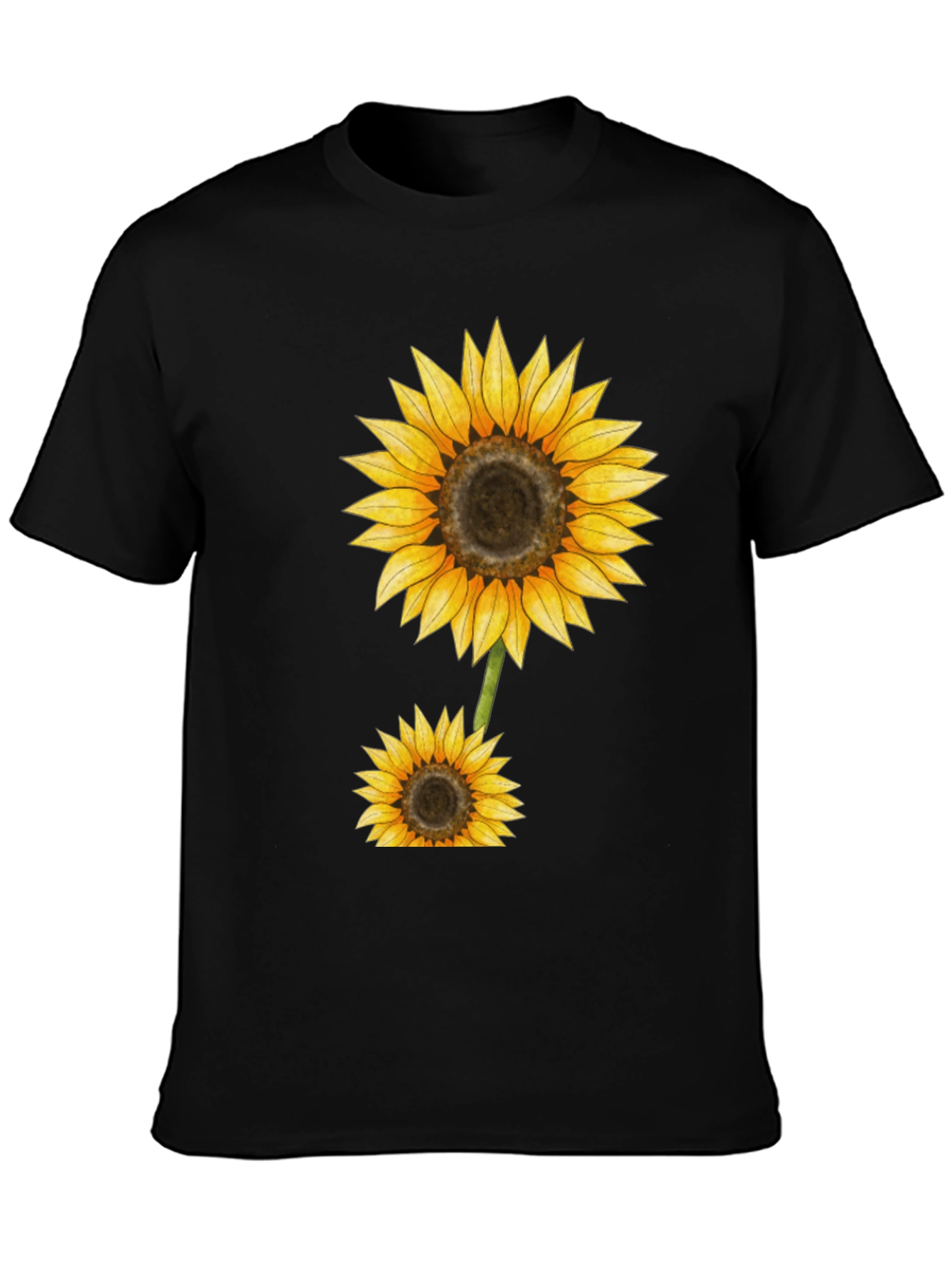 Sunflower Graphic Black T-Shirt