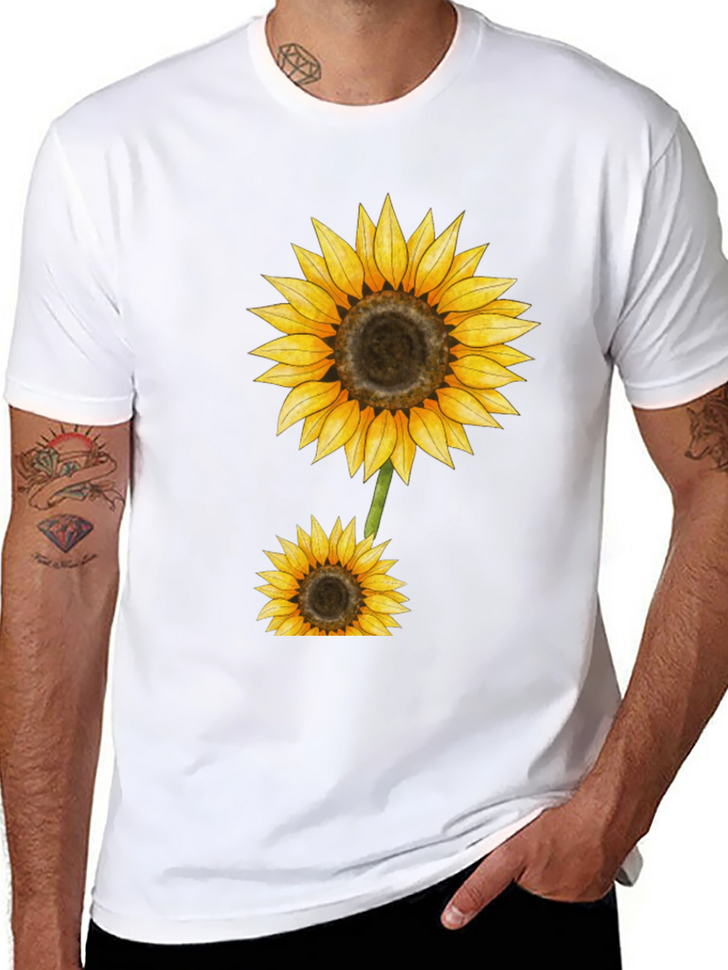 Sunflower Graphic Black T-Shirt